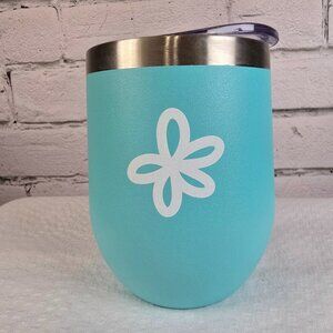 MATILDA JANE CLOTHING STAINLESS STEEL AQUA BLUE TUMBLER CUP WITH LID NEW